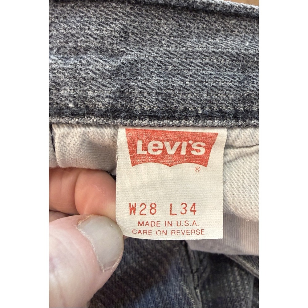 Vintage Levis 701 Womens Student Fit Charcoal Textured Tag 28x34 Actual 26x27 - Picture 12 of 15